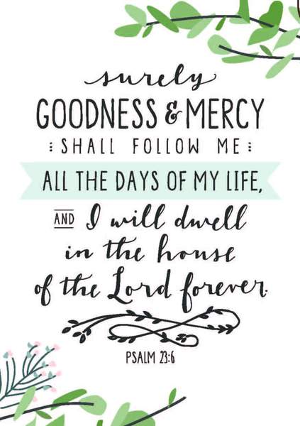 'Surely Goodness and Mercy' by Emily Burger - A3 Print