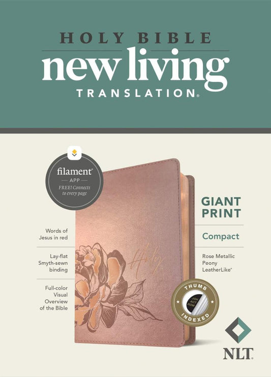 NLT Compact Giant Print Bible, Filament Edition, Rose
