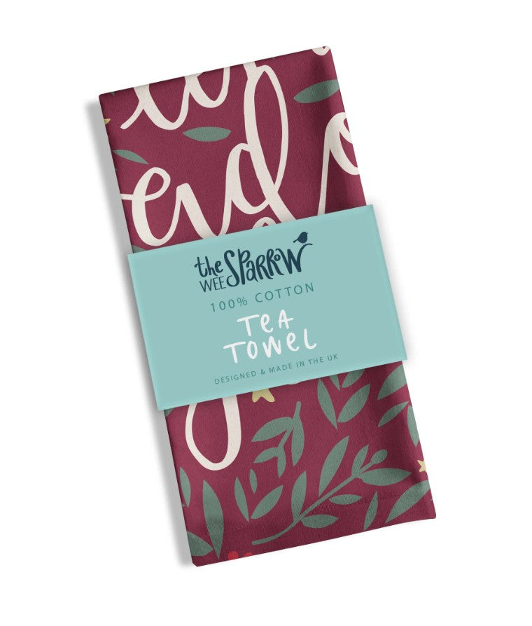 'Oh Come Let Us Adore Him' Christmas Tea Towel