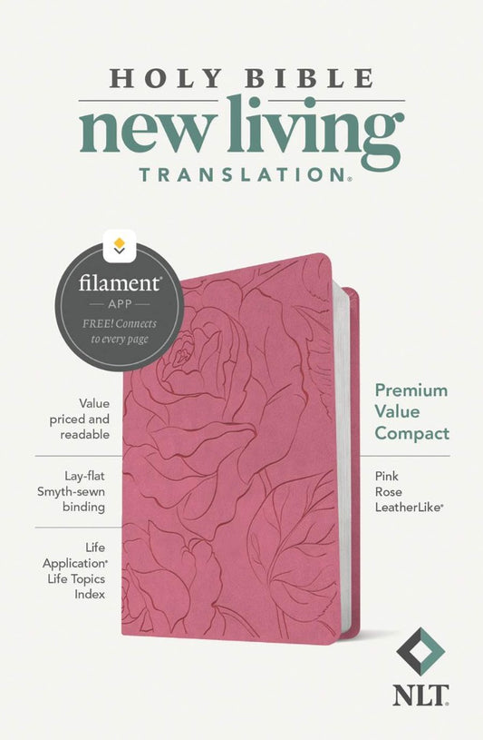 NLT Premium Value Compact Bible, Filament Edition, Pink