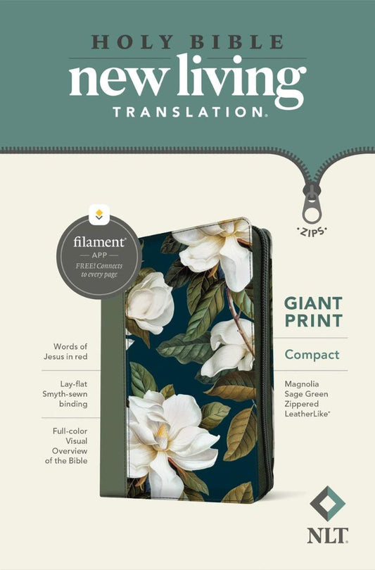 NLT Compact Giant Print Zipper Bible, Filament Edition