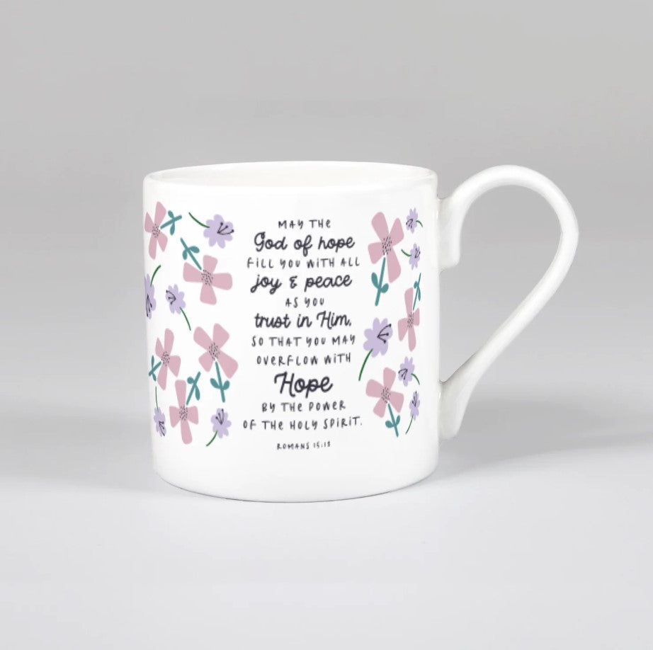 'May the God of Hope' (Petals) Bone China Mug