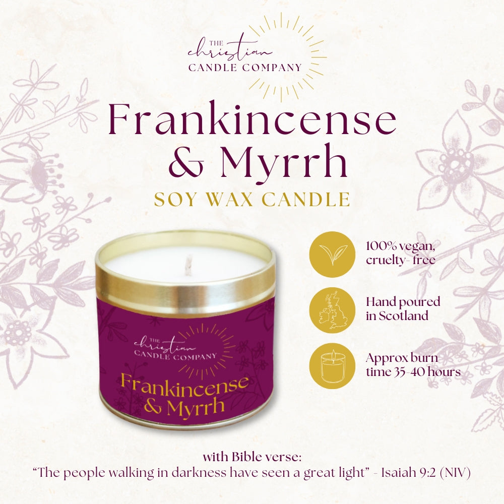 Frankincense & Myrrh Scented Candle in a Tin