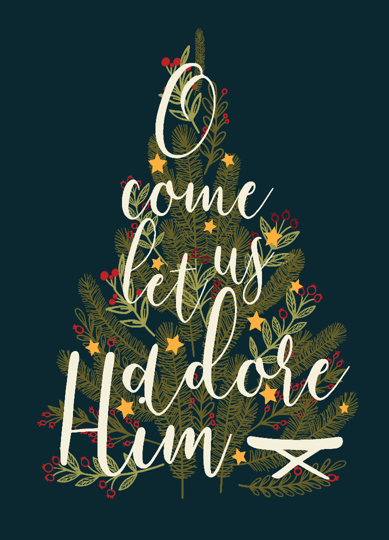 O Come Let Us Adore Him Christmas Cards (pack of 10)