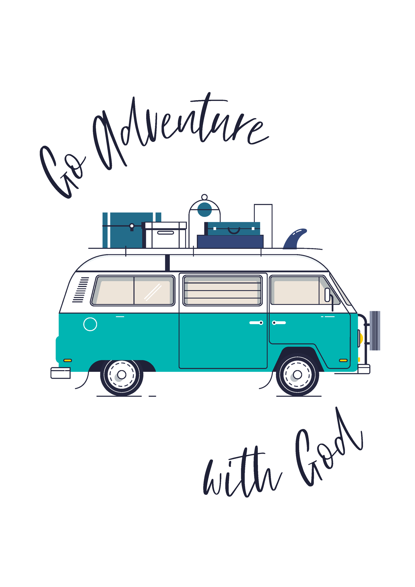 'Go adventure with God' Mini Card (green)