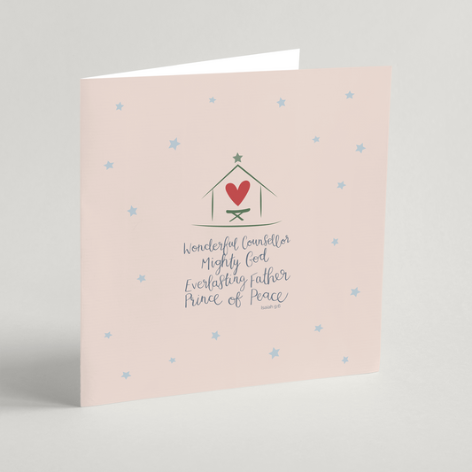 Wonderful Counsellor Pink Christmas Cards - 10 Pack