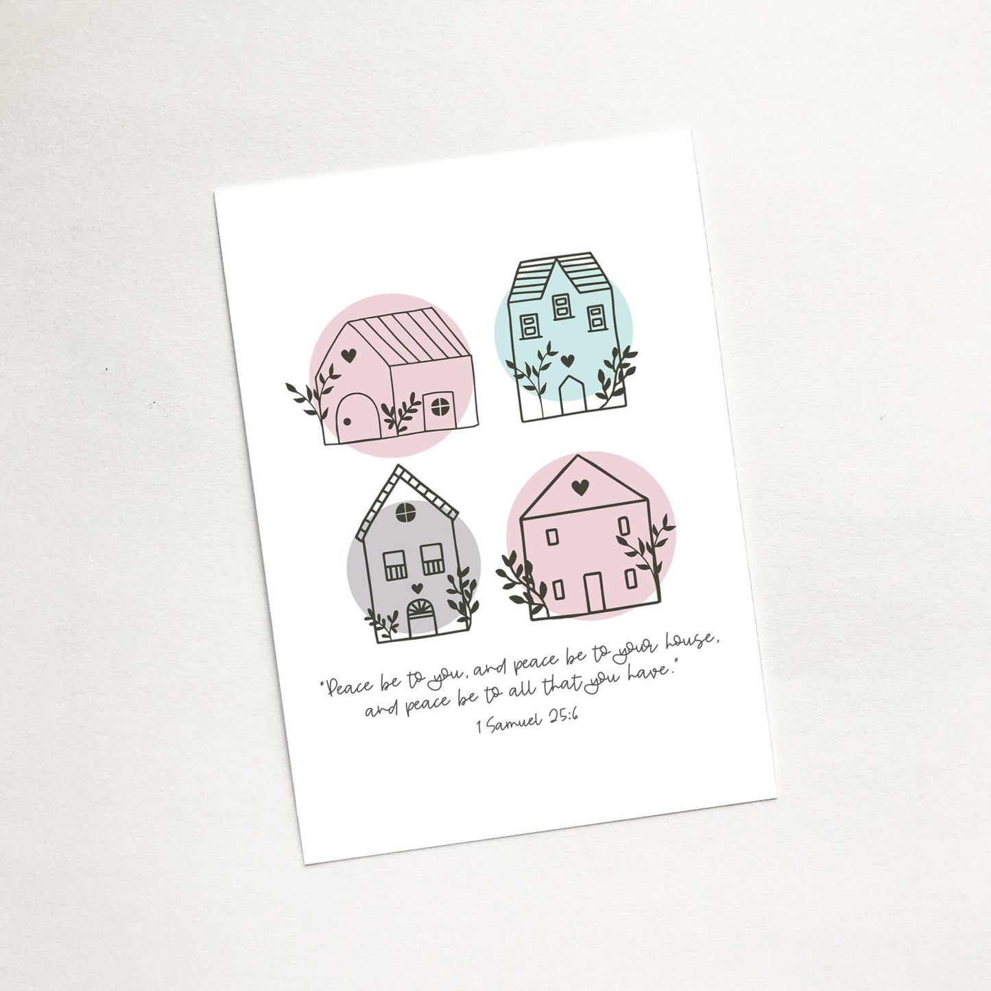 'Peace Be To Your House' (Scandi Home) A7 Magnet
