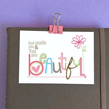 'Beautiful' Christian Mini Sharing Card