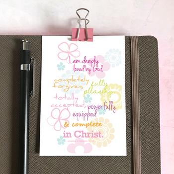 'Deeply Loved' (bright mix) Christian Mini Sharing Card