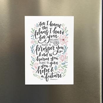 'For I know the plans' (leaves) - A7 Magnet
