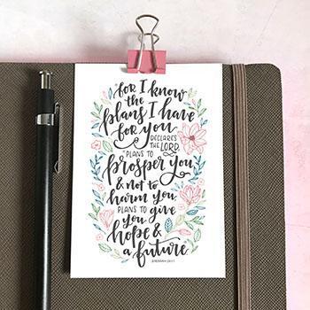 'For I know the plans' (leaves) - Mini Cards