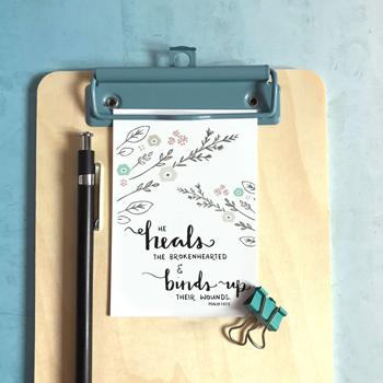 'He Heals' Christian Mini Sharing Card