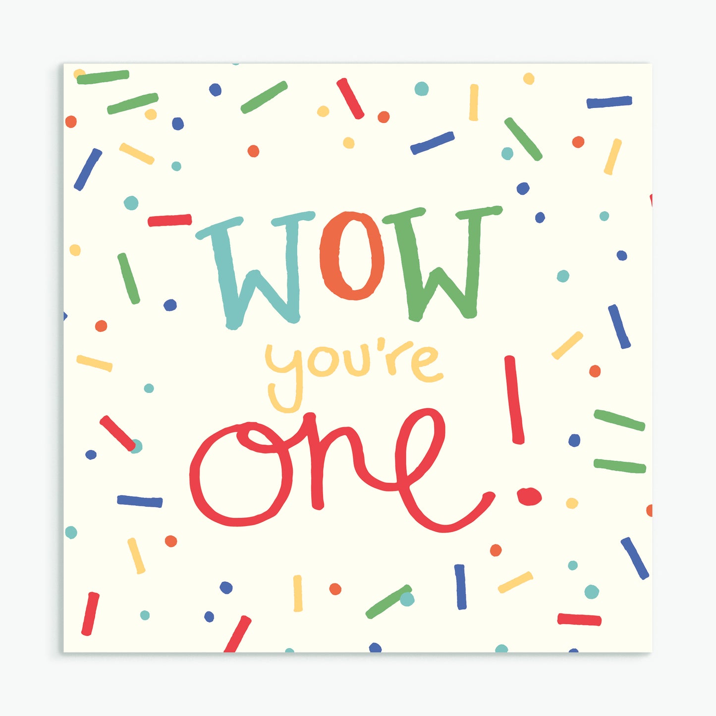 'Wow You're One' Greeting Card & Envelope - Red