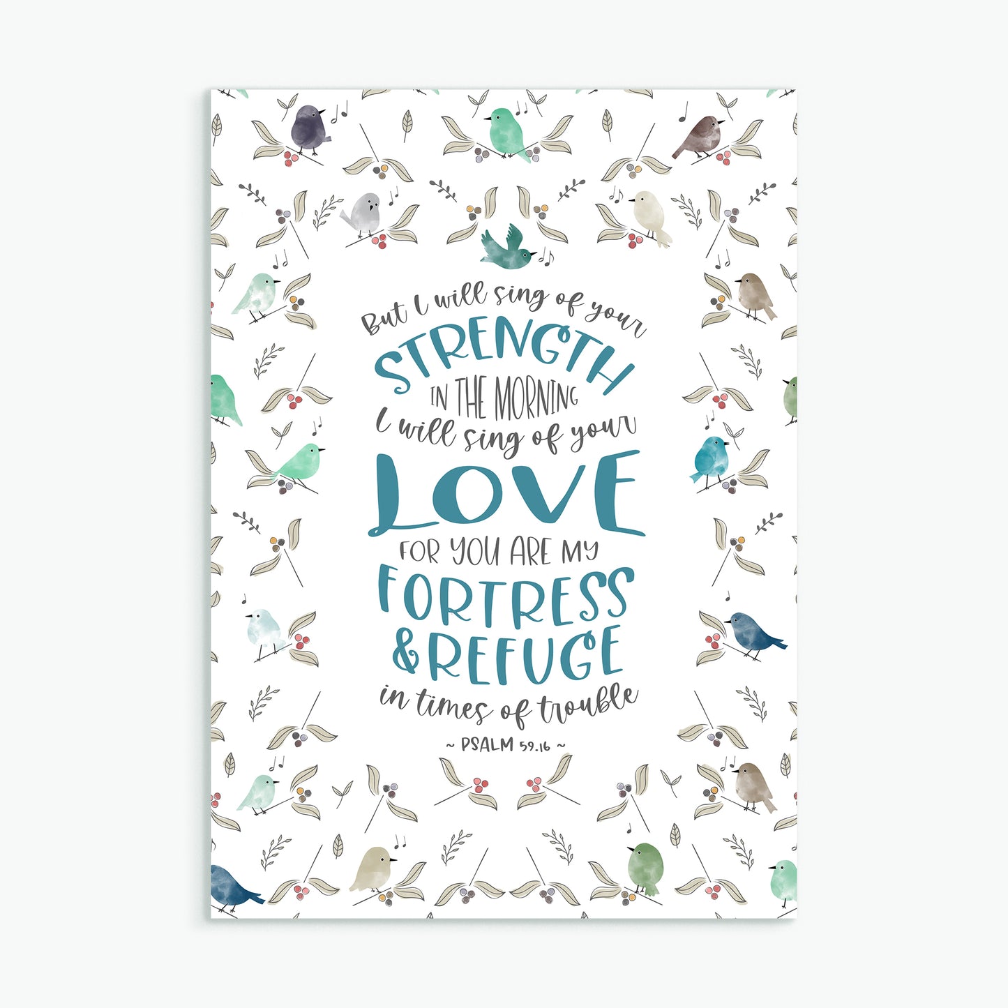 'I will sing of your love' greeting card
