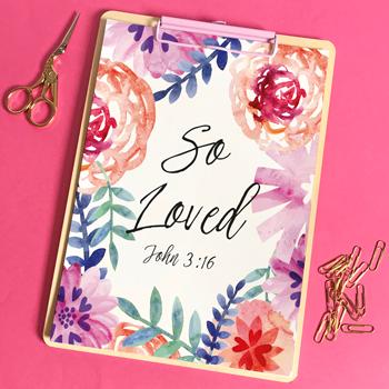 'So Loved' (flowers) by Preditos - Print