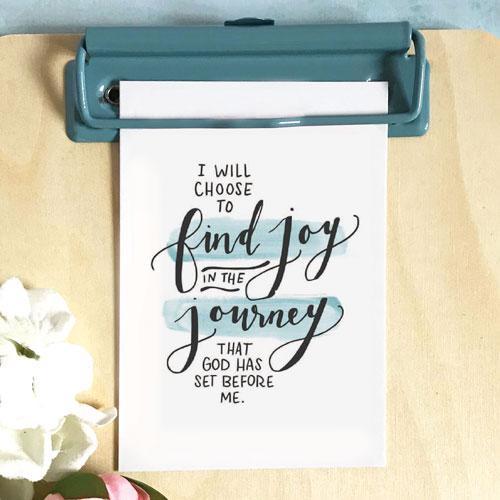 'I Will Choose To Find Joy' (blue) Christian Mini Sharing Card