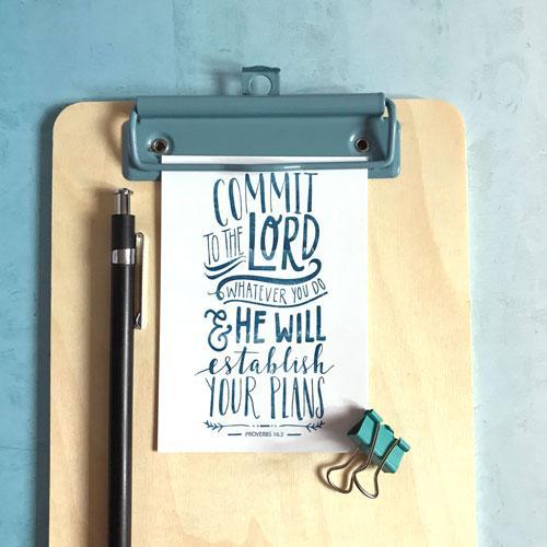 'Commit to the Lord' Christian Mini Sharing Card
