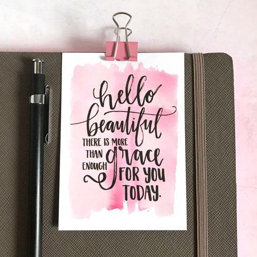 'Hello Beautiful' Christian Mini Sharing Card
