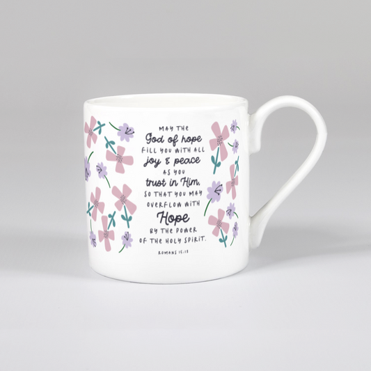 'May the God of Hope' (Petals) Bone China Mug
