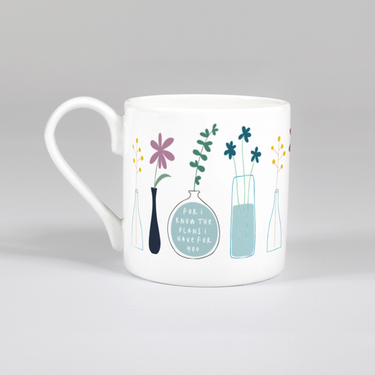 'For I Know' (Stems) Bone China Mug