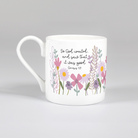 'God Created' (Wild Meadow) Bone China Mug