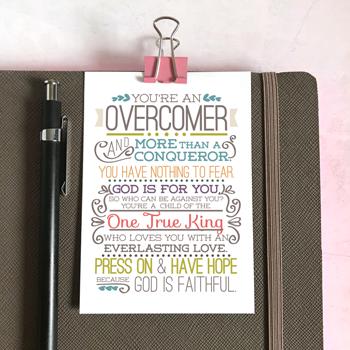 'Overcomer' Christian Mini Sharing Card