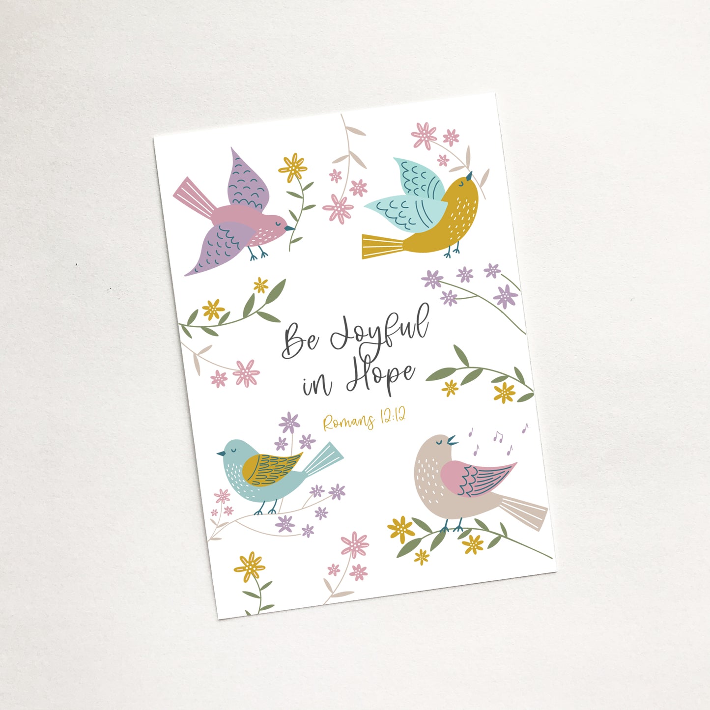 'Be Joyful In Hope' (Birds of Joy) - Christian Mini Sharing Card