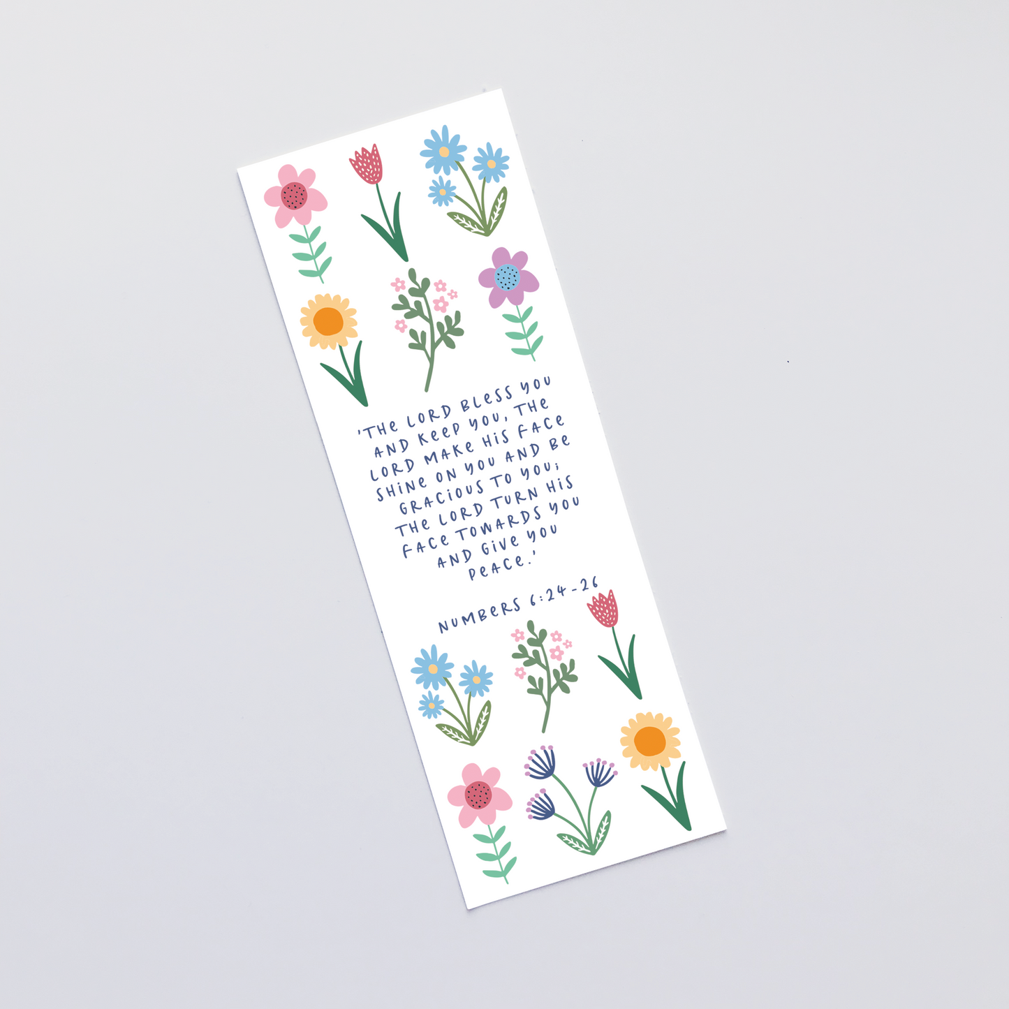 Christian Bookmark Gift - The Lord Bless You and Keep You Numbers 6:24-26 - The Wee Sparrow