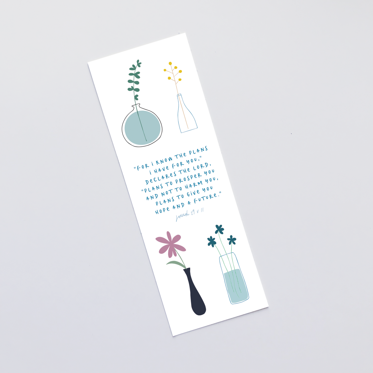 Christian Bookmark Gift - For I kNow The Plans Jeremiah 29 v 11 - The Wee Sparrow