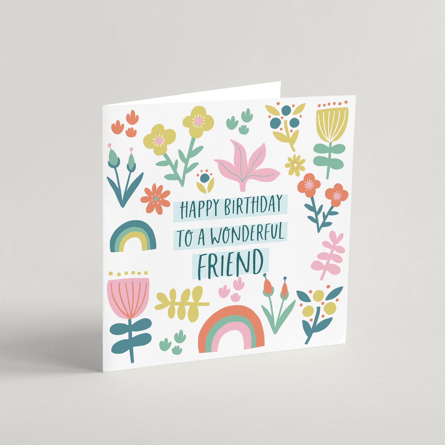 'Wonderful Friend' Birthday Card & Envelope