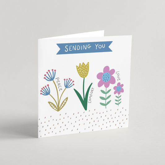 Sending You Peace, Comfort and Love - Sympathy greeting card