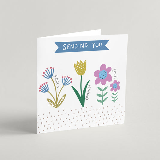 'Sending You Peace, Comfort and Love' - Sympathy greeting card
