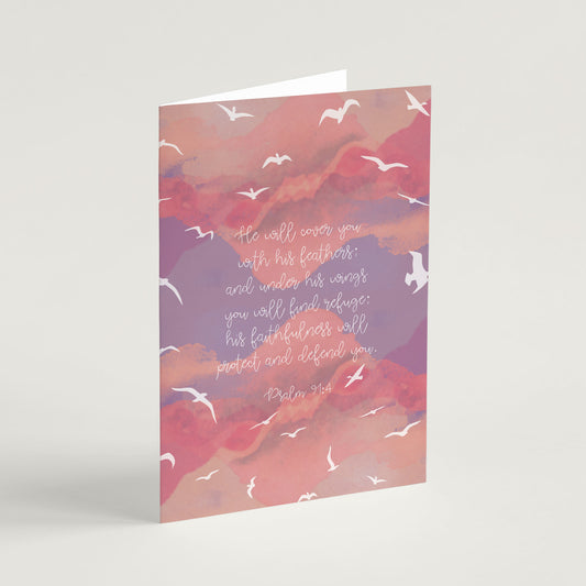 'He Will Cover You' Encouragement Card & Envelope