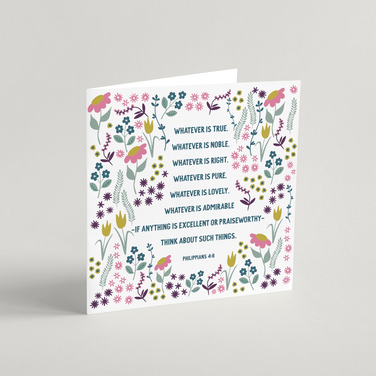 'Whatever is True' Greeting Card & Envelope