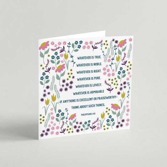 'Whatever is True' Greeting Card & Envelope