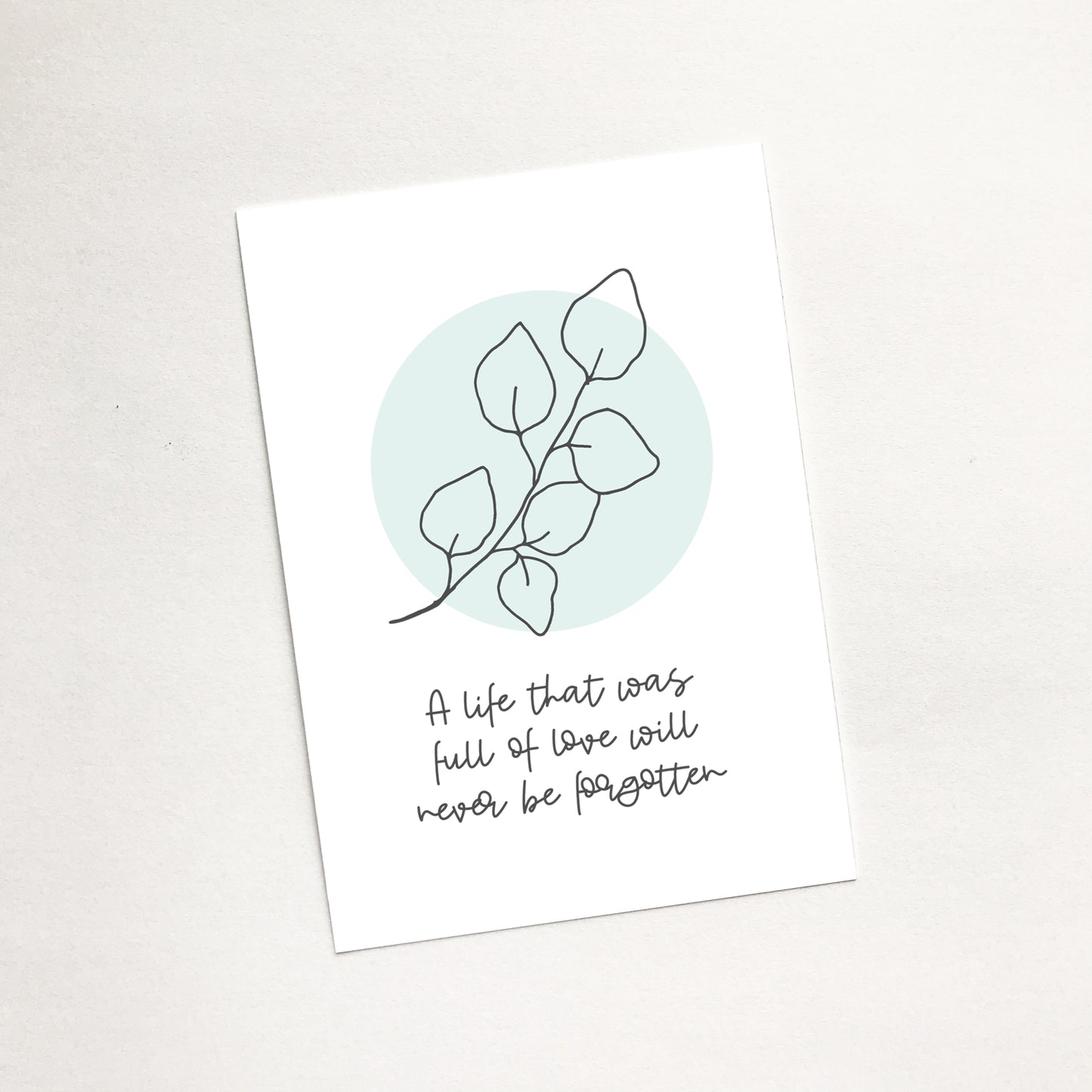 'Never Forgotten' (Flora) - Christian Mini Card