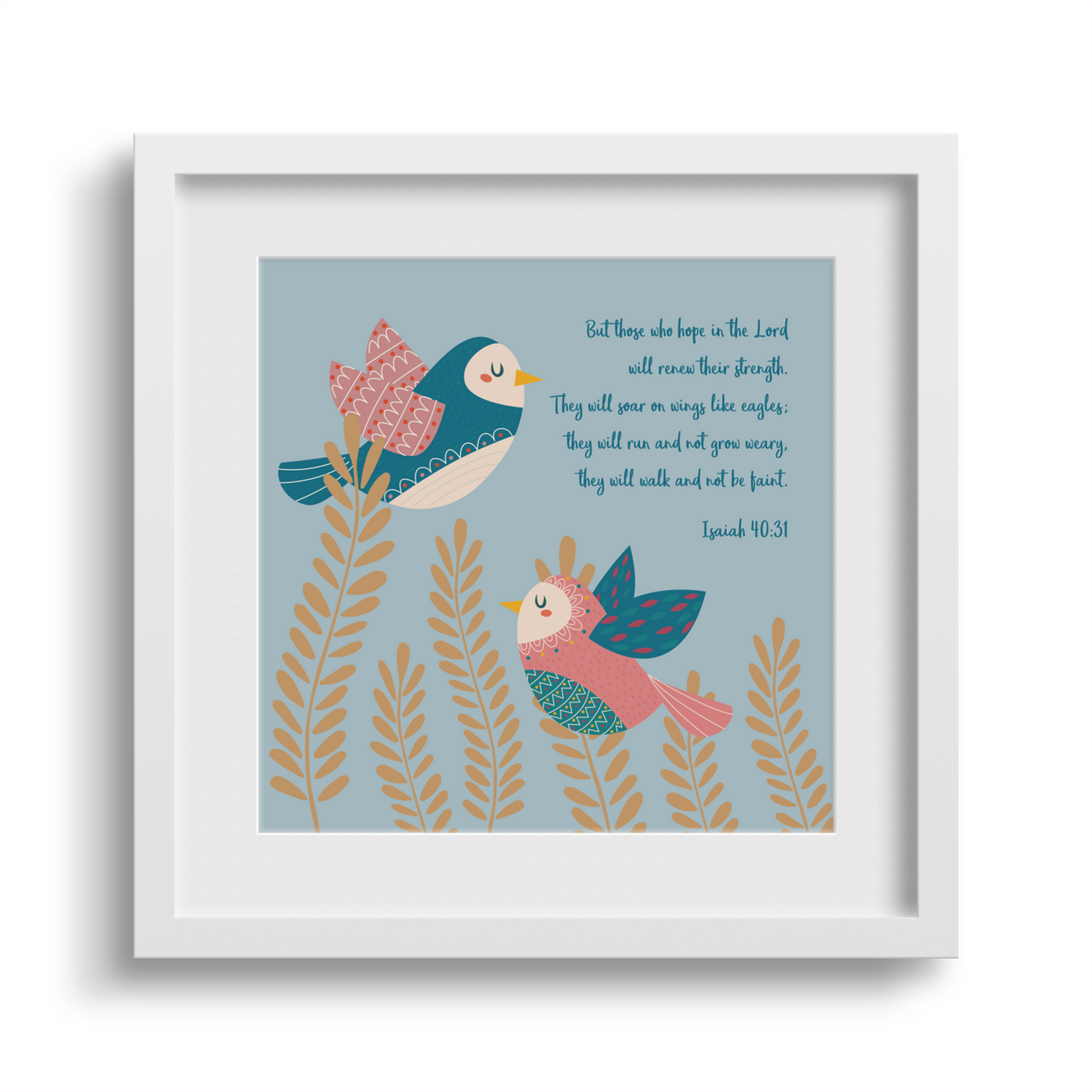 'But Those Who Hope' 6x6 White Framed Print