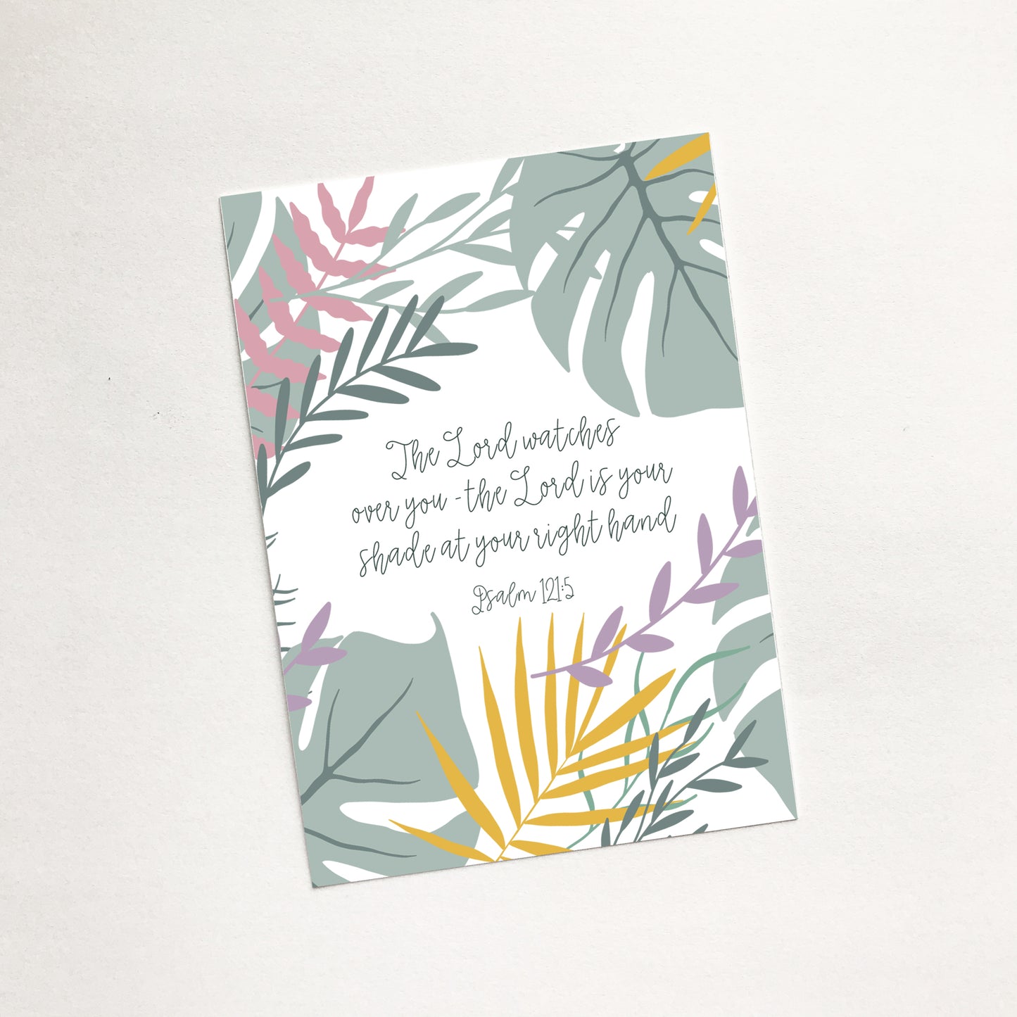 'The Lord Watches' (Jungle Pink) - Christian Mini Sharing Card