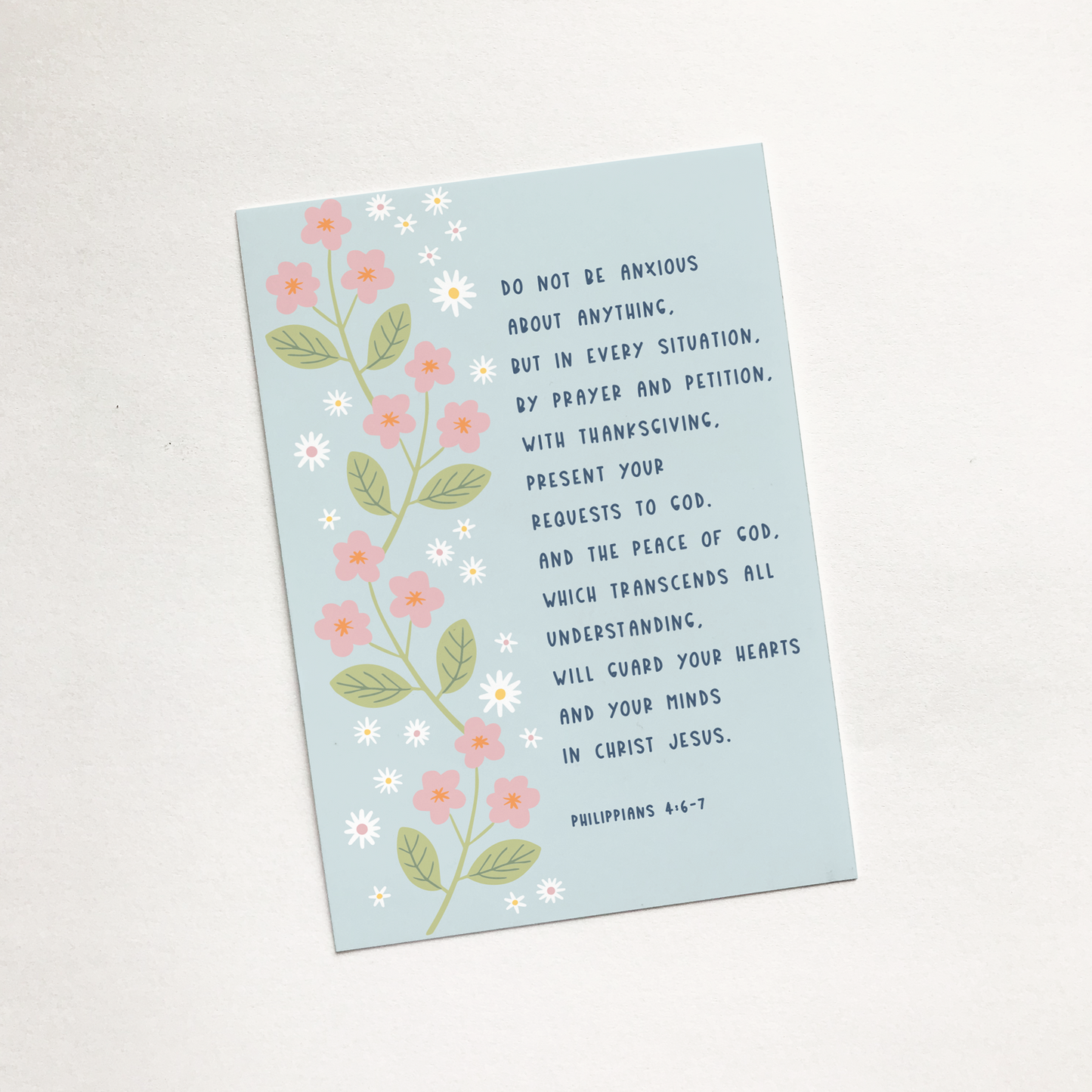 'Do Not Be Anxious' (Cherry Blossom) - Christian Mini Sharing Card