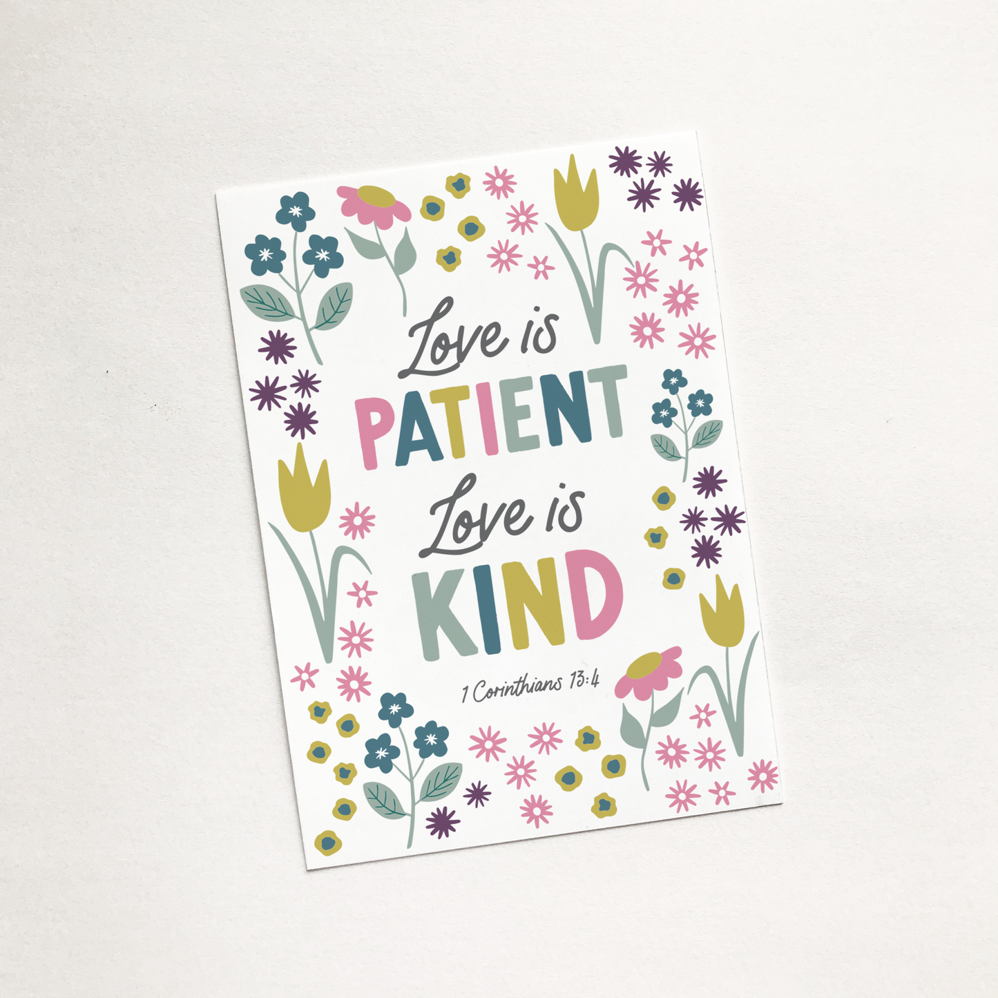 'Love Is Patient' (Tulip) - Christian Mini Sharing Card