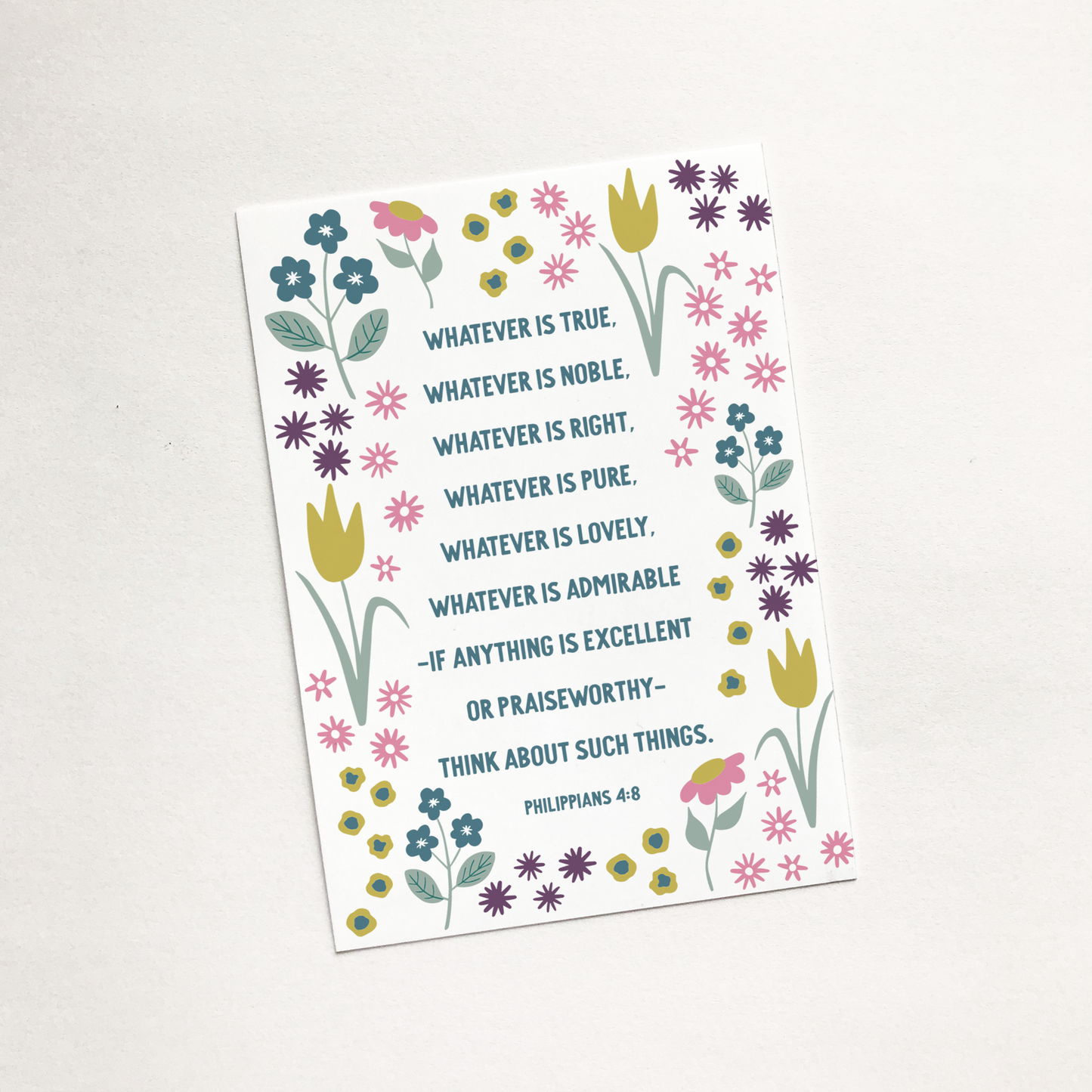 'Whatever is True' (Tulip) - Christian Sharing Card