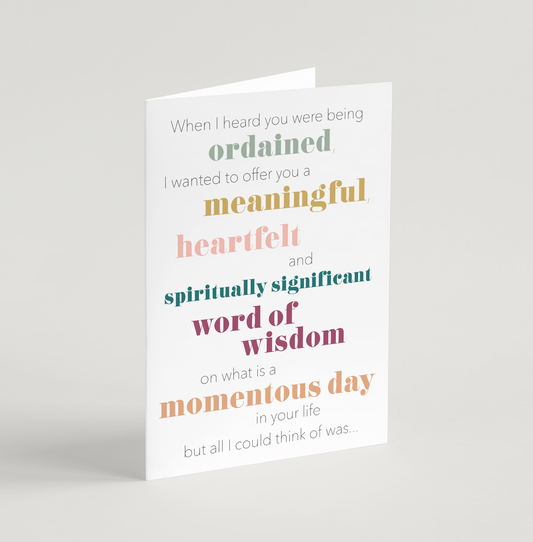 Tea And Cake Funny Ordination Card