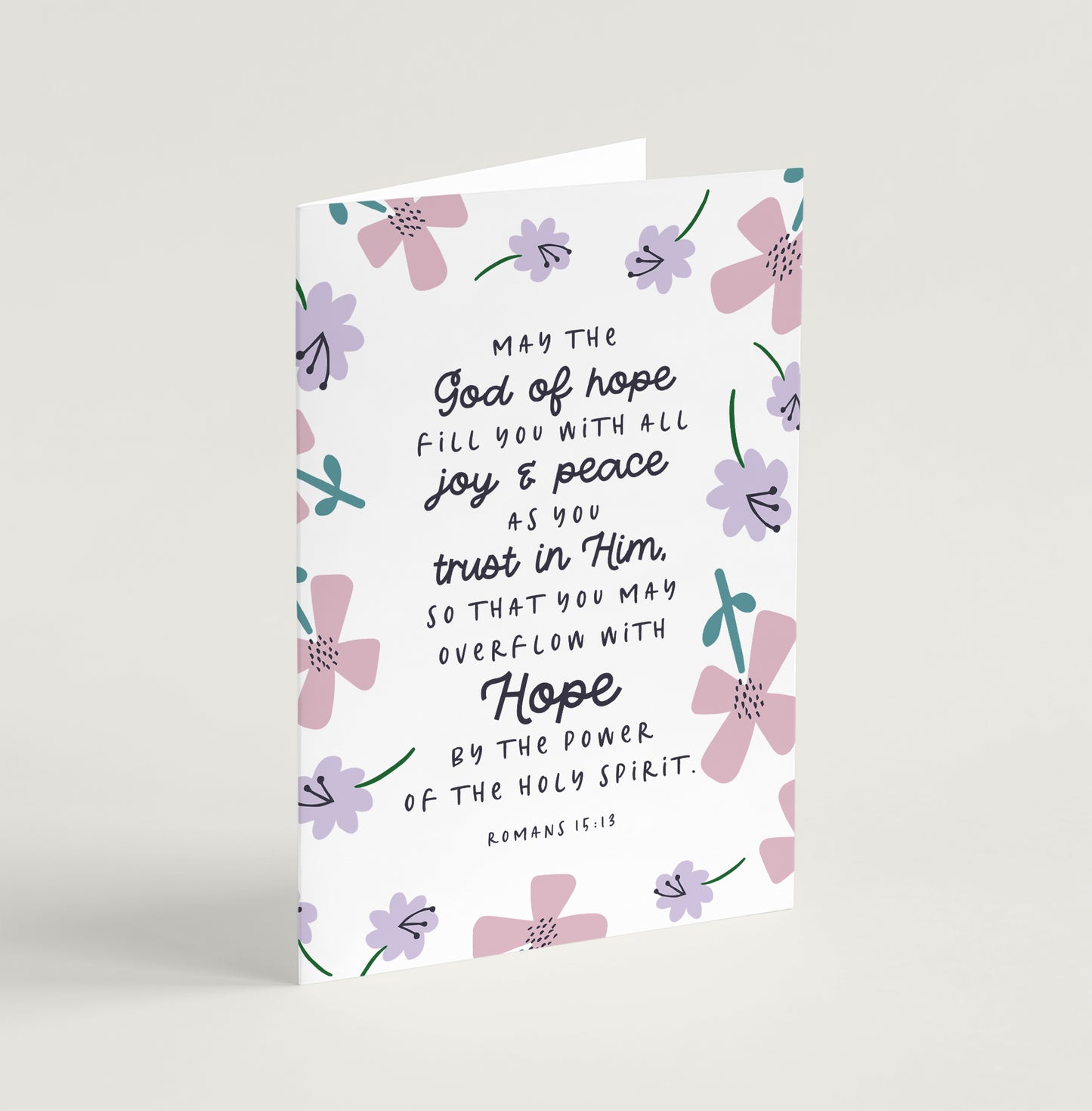 'May the God of Hope' (Petals) - A6 Greeting Card