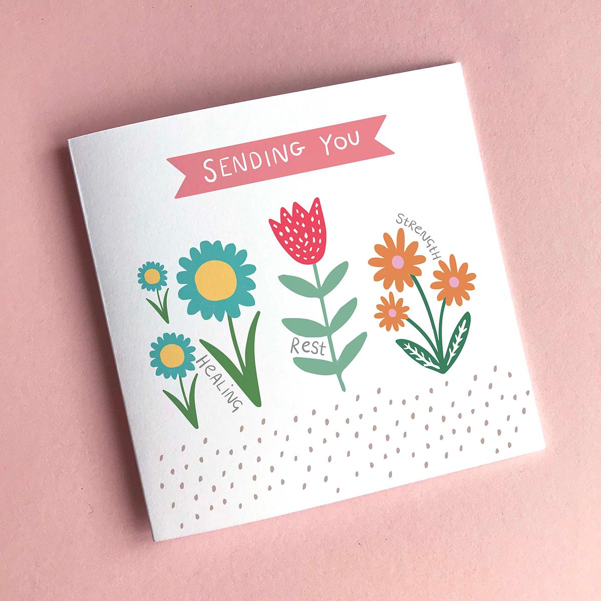 Sending You Healing, Rest and Strength Get Well Soon Card