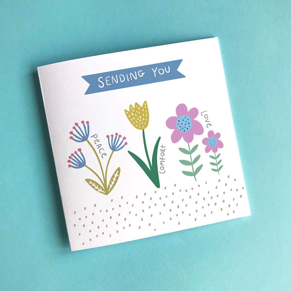Sending You Peace, Comfort and Love - Sympathy greeting card