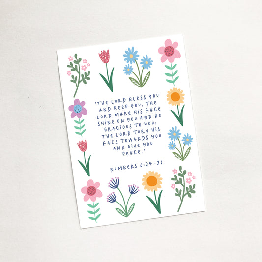 'The Lord Bless You (Spring)' - Christian Mini Sharing Card