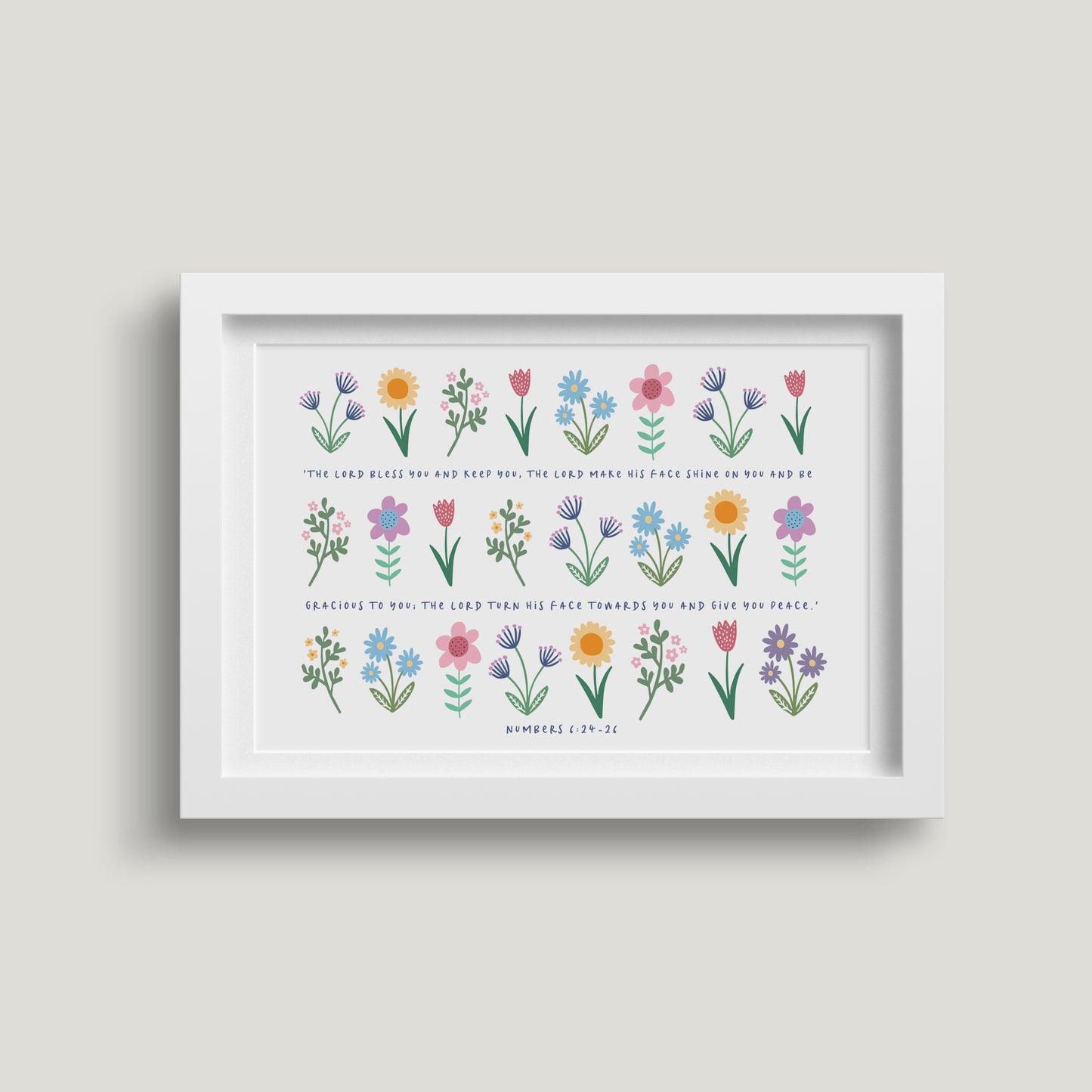'The Lord Bless You' (Spring version) 7x5 White Framed Print