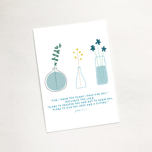 'For I Know' (Stems) - Christian Mini Sharing Card
