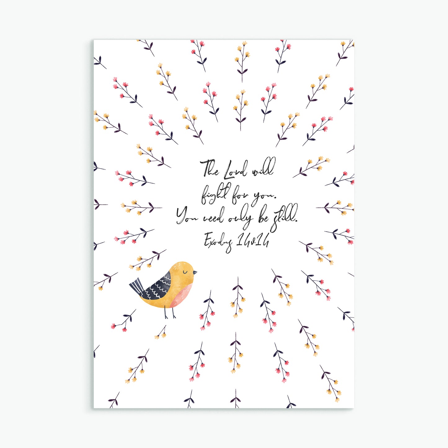 'The Lord will fight for you' greeting card
