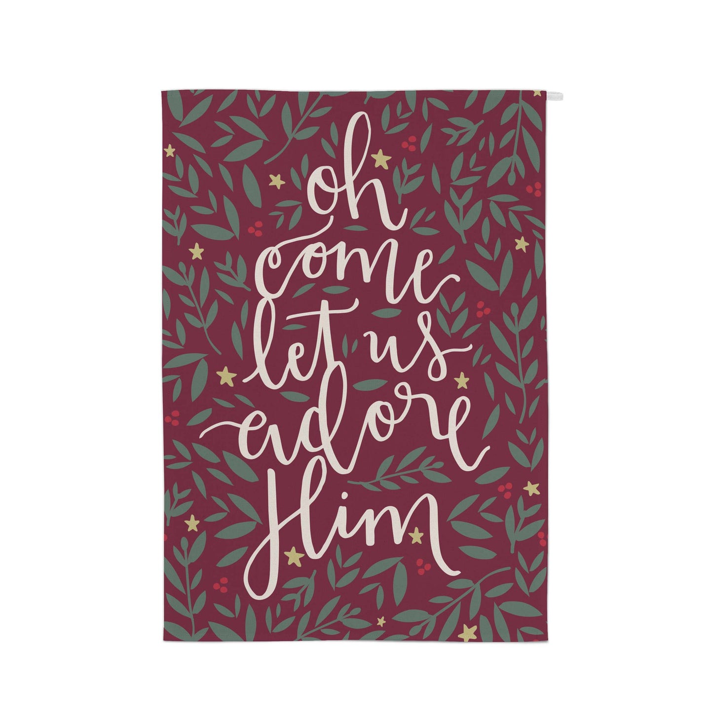 'Oh Come Let Us Adore Him' Christmas Tea Towel